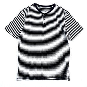 The North Face Shirt Mens M White Blue Striped Henley Short Sleeve